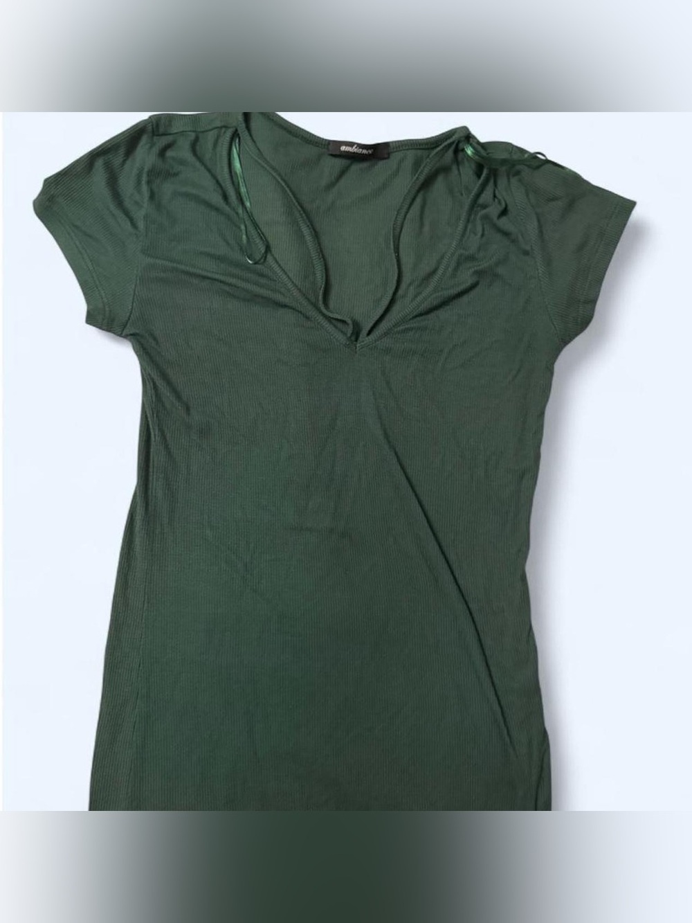 Ambiance Dark Green Short Sleeve V-Neck Tee